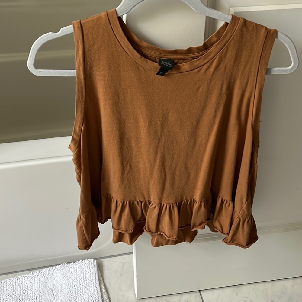 Crop ruffle tank
